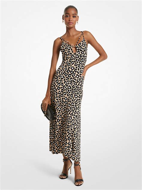 jerseykleid michael kors|Animal Print Matte Jersey Dress .